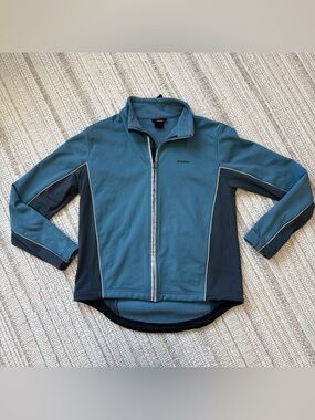 Trek Mens Circuit Softshell Jacket Large Blue Color! Reflective MTb Cycling